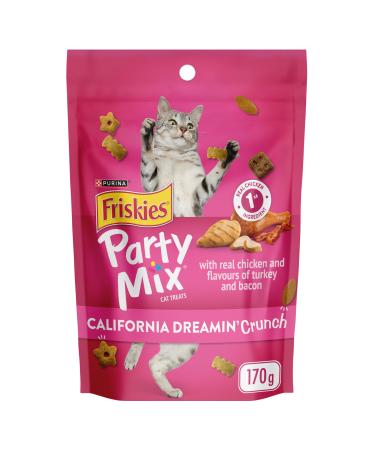 Friskies Party Mix Cat Treats California Dreamin' Crunch Real Chicken - 170 g Pouch (1 Pack) California Dreamin' Crunch 170 g (Pack of 1)