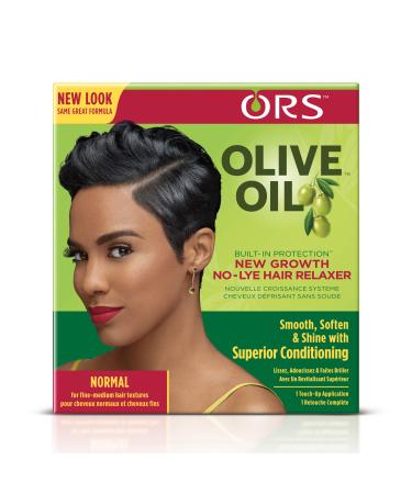 ORS Olive Oil Built-In Protection New Growth No-Lye Hair Relaxer System - Normal Strength (Pack of 2)