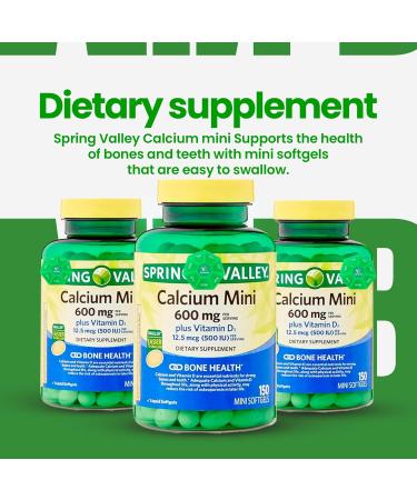 Calcium 600mg Plus Vitamin D3 150 Mini Softgels with Exclusive Vitamins & Minerals - A to Z - Better Ligth&Spring Guide - Buy Online on GoSupps.com