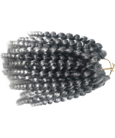 Coolbers 8 Inch Silver Grey Crochet Braids Hair Extensions Ombre Jumpy Wand Curl Jamaican Curl Crochet Twist Braiding Hair (8 Inch 1B/Gray) 8 Inch 1B/Gray - Buy Online on GoSupps.com