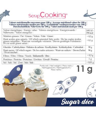 ScrapCooking 6985 Space Sugar Decorations for Pastries Desserts Cakes Biscuits Cupcakes Birthdays - Space Ship Astronaut Star Cake Design - Buy Online on GoSupps.com