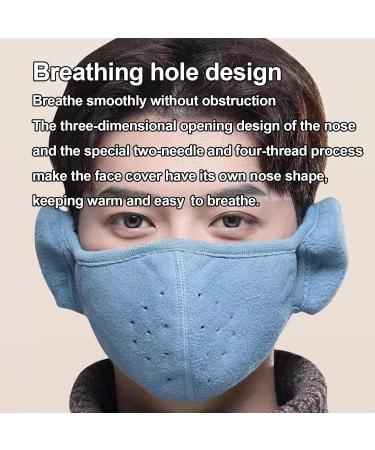 Anulely Windproof Face Cover - Breathable Cold-Safe Ski Mask for Men & Women | Warm Outdoor Face Cover for Cold Weather Skiing & Running - Light Blue - Buy Online on GoSupps.com