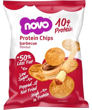 Novo Nutrition Protein Chips BBQ | Healthy High Protein Vegan Snack | Low Sugar & High Fiber | 6 x 30g Pack - Buy Online on GoSupps.com