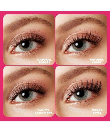 False Eyelashes & Lash Extension Kit - 7 Pairs Wispy Natural & Manga Fluffy Faux Mink Lashes | Reusable & Featherlight Clear Band - Shop Now - Buy Online on GoSupps.com