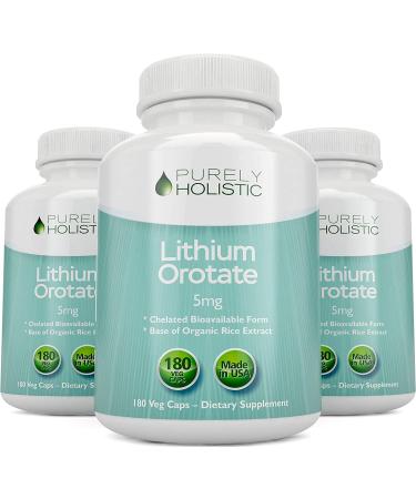 Lithium Orotate 5mg - 180 Vegetarian Capsules for Healthy Mood & Wellness - Buy Online on GoSupps.com