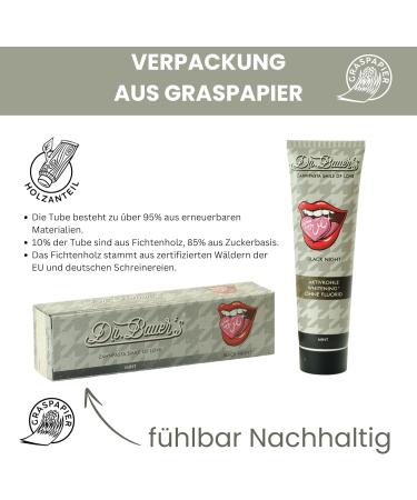  Dr. Bauer's Dr. Bauer's Smile of Love Black Night Toothpaste Fluoride Free with Activated Charcoal and Mint for Gentle Teeth Whitening - 6 Pack - 90ml - Buy Online on GoSupps.com