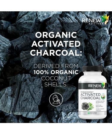 Organic Coconut Activated Charcoal Capsules - 60 ct. Made in USA for Digestive Support and Teeth Whitening - Buy Online on GoSupps.com