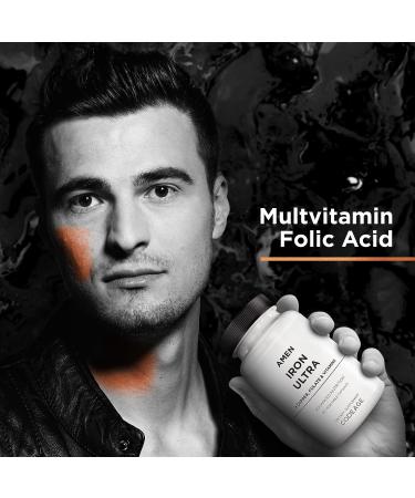 Amen Iron Ultra Supplement 65mg + Copper Folate Vitamin C & B12 - 2-Month Supply | Non-GMO Iron Pills with Folic Acid | 60 Capsules - Buy Online on GoSupps.com