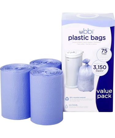 Ubbi Disposable Diaper Pail Plastic Bags - 75 Count Value Pack for 13-Gallon Diaper Pails - Buy Online on GoSupps.com