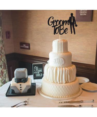Arthsdite 1Pc Groom to Be Cake Topper Future Mr Engagement Wedding Bachelor Party Decoration Supplies - Black Glitter - Buy Online on GoSupps.com