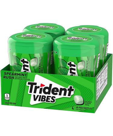 Trident Vibes Spearmint Rush Sugar Free Gum - 4 Bottles, 160 Pieces - Buy Online on GoSupps.com