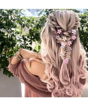10 Pcs Glitter Opal Flower Hair Clips for Kids and Women - Buy Online on GoSupps.com