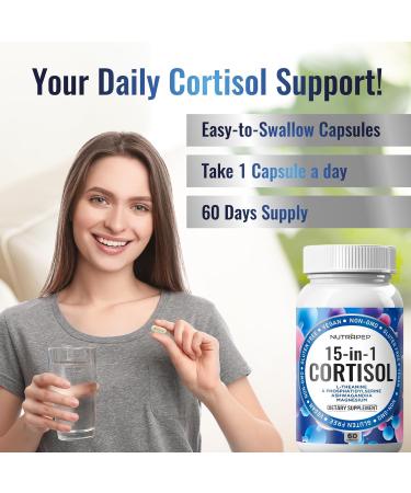 NutraPep Cortisol Detox Supplement Men Women - Reduce Lower Cortisol High Cortisol Reducer Blocker Control - Supports Stress Mood Rest Adrenal Calm Relax with Ashwagandha L-Theanine Magnesium - Buy Online on GoSupps.com