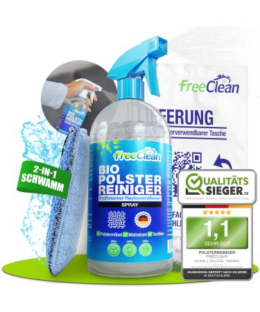 Freeclean - organic upholstered cleaner set extra strong without chemicals carpet cleaner 500ml as a upholstered sofa & upholstered clean car - sofa cleaner than stain remover with sponge - made in the 1 -set