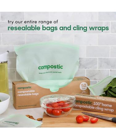 Compostic Home Compostable Gallon Bags - Eco Friendly, Reusable, Non-Toxic - 100 Count (1 Pack) - Buy Online on GoSupps.com
