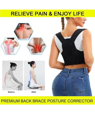 Bafully Back Support & Posture Correction - Adjustable XL/XXL for Pain Relief - Black - Buy Online on GoSupps.com