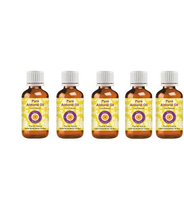 B07MQZM3N3 Deve Herbes Pure Almond Oil Prunus dulcis 100 Natural Therapeutic Quality Cold Pressed Pack of Five 5 x 100 ml