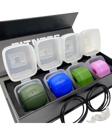 Jawzrsize Athletic Bundle Jaw Enhancer - Reduce Stress & Cravings - Facial Exercise - Pop N Go & Custom Fit - Pink, Blue, Green - Buy Online on GoSupps.com