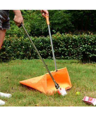 Shakven Handled Dustpans - Garden Long Handle Dust Pan - Cleaning Supplies Ergonomic Handle Cleaning Dustpan with Collector Bag for Recycle Leaves Twigs - Buy Online on GoSupps.com
