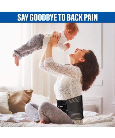 Back Support Belt for Men and Women | Lower Back Pain Relief Lumbar Support Brace | Sciatica, Herniated Disc, Scoliosis | 7 Stays, Adjustable Straps | S/M 80-90CM - Buy Online on GoSupps.com