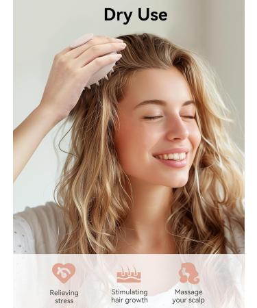 Heeta Scalp Massage Brush | Silicone Hair Brush for Wet & Dry Use | Soft Bristles | Oatmeal Color | Enhance Hair Health - Buy Online on GoSupps.com
