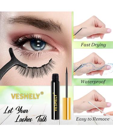 VESHELY Magnetic Eyelashes & Eyeliner Kit â€“ 10 Pairs 3D6D Natural Look, Waterproof & Easy to Remove - Buy Online on GoSupps.com