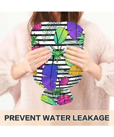 Mnsruu 2L Hot Water Bottle with Soft Cover - Colorful Leaves Design | Great Gift for Women & Kids - Perfect for Christmas - Buy Online on GoSupps.com
