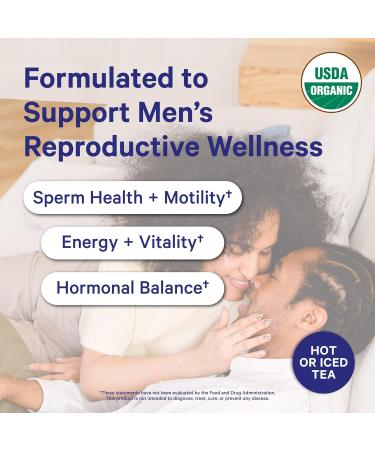 Blue Stork Men's Fertility Bundle Fertility Support Supplement + Organic Tea Vitamins Minerals and Herbs to Support Sperm Health and Reproductive Wellness 30 Capsules + 15 Sachets - Buy Online on GoSupps.com