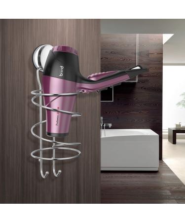 Hair Dryer Holder, Spiral-Shaped Powerful Vacuum Suction Cup Hair Dryer Rack Frame, Mount Hair Dryer Hanging Rack