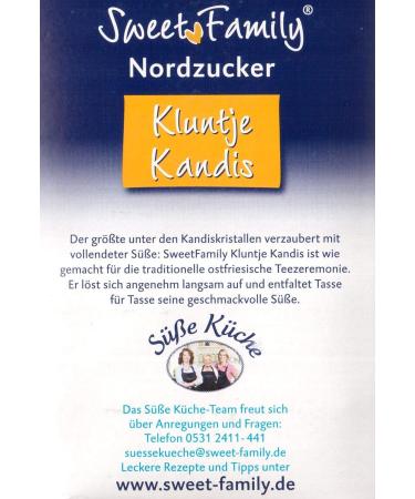 Sweet Family Nordzucker Kluntje Rock Candy 1kg - Premium German Sugar Crystals for Teas & Desserts | Order Internationally - Buy Online on GoSupps.com