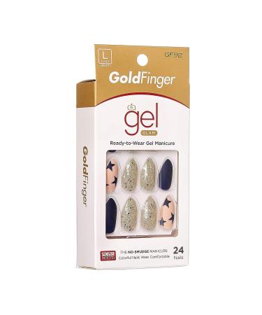 Gold Finger Full Cover Gel Nails - Ready to Wear Long Manicure - Glamorous Gel Finish - Buy Online on GoSupps.com