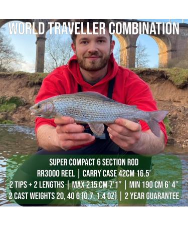 Rigged and Ready World Traveler Travel Fishing Rod - Compact 6 Sections 2 Tips 215 cm Nano-Carbon for Spin Bait Carp Pike & Sea Fishing - International Shipping - Buy Online on GoSupps.com