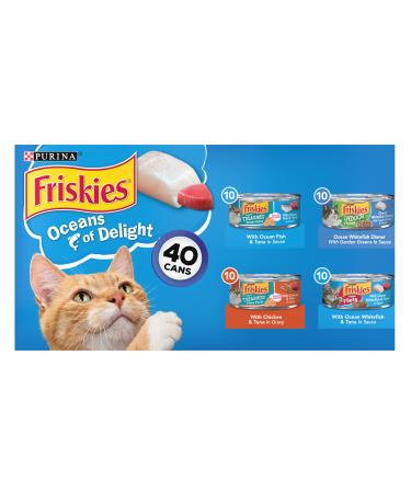Friskies Cat Food 5.5 Ounce - 40 Cans ( 1 Pack) Oceans Delight Variety Pack