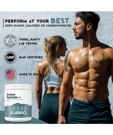 Sugar Free Electrolytes with EAA Powder | Hydrating BCAA & Essential Amino Acids for Muscle Growth | Pre & Post Workout Orange Flavor - Buy Online on GoSupps.com