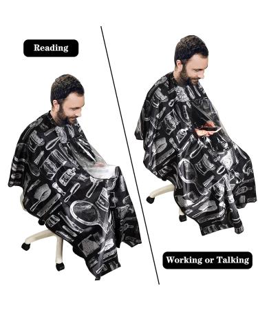 FEBSNOW Professional Barber Cape Waterproof Floral Hair Cutting Cape with Neck Duster & See-Through Window Ideal for International Shipping - Buy Online on GoSupps.com