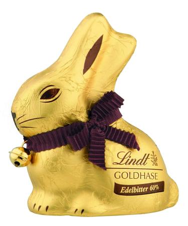 Lindt chocolate gold bunny |4 x 100 g gold bunny |Premium noble bitter chocolate in rabbit shape for Easter |60 % cocoa content |Easter chocolate |Chocolate gift |Chocolate bunny |Easter bunny gold bunny noble bitter 100g
