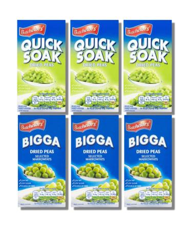 Dried Peas Bundle of Batchelors Bigga Dried Marrowfat Peas 250g and Batchelors Quick Soak Dried Peas 250g - 3 each bundled by The Great British Kitchen
