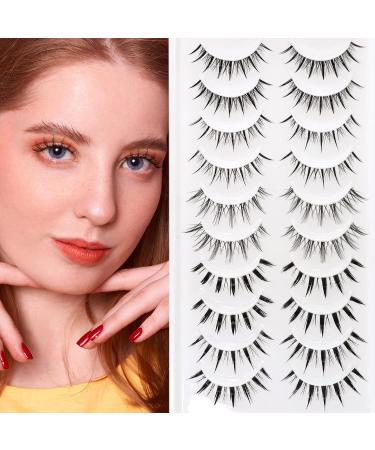 Emeda Manga Eyelash 10 Pairs - Stylish Anime & Cosplay Lashes 100% Handmade Soft & Natural with Transparent Band - Buy Online on GoSupps.com