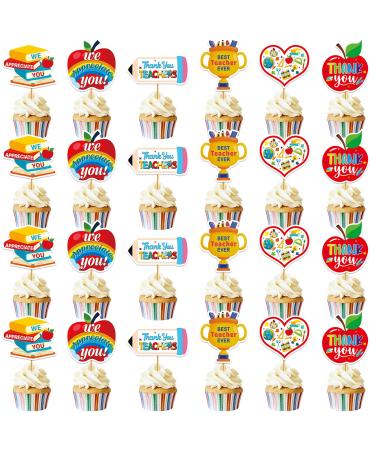 Thank heart Cupcake Toppers Grocery & Gourmet Food Pantry Staples Cooking & Baking Frosting Icing & Decorations Cupcake Toppers
