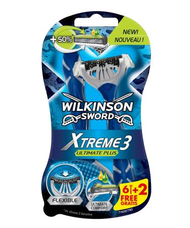 Wilkinson Sword Xtreme 3 Ultimate Plus disposable razors 6 pieces + 2 free 8 pieces (1 pack) Ultimate Plus