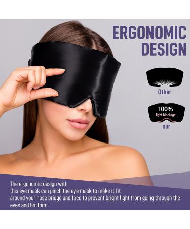 Satin Silk Sleep Mask | Adjustable Blindfold for Comfortable Night's Sleep | Block Out Light for Women & Men | Perfect for Home, Airplane & Nap - Buy Online on GoSupps.com