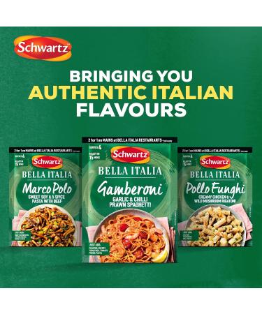 Schwartz x Bella Italia Gamberoni Garlic & Chilli Prawn Spaghetti Recipe Mix 35g - Buy Online on GoSupps.com