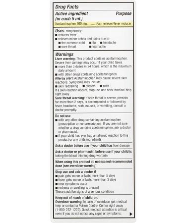 Rite Aid Children's Acetaminophen Grape 160mg - 4oz | Pain & Fever Relief for Kids 2-11 | Children's Cold Medicine - Buy Online on GoSupps.com