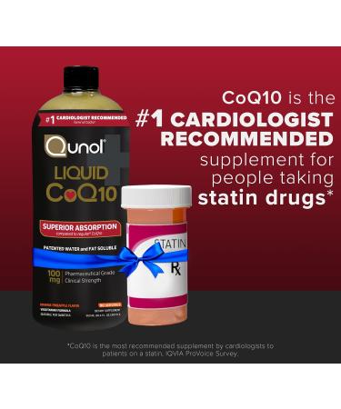 Qunol Liquid CoQ10 100mg - Superior Absorption Antioxidant for Heart Health | Orange Pineapple Flavor | 60 Servings | 20.3 oz Bottle - International Shipping Available - Buy Online on GoSupps.com