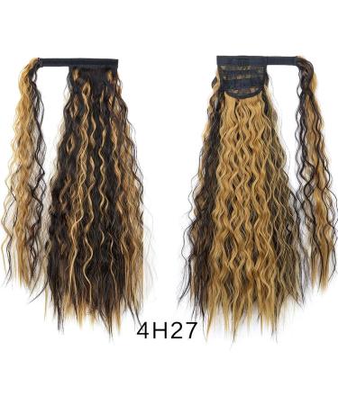 Ponytail Extension Ponytail Hairpiece Wrap on Clip 24Inch Synthetic Corn Wavy Long Hair Extensions Ombre Brown Pony Tail Blonde Fack Hair Ponytail Hair Extension(4H27) 24inches 4H27 - Buy Online on GoSupps.com