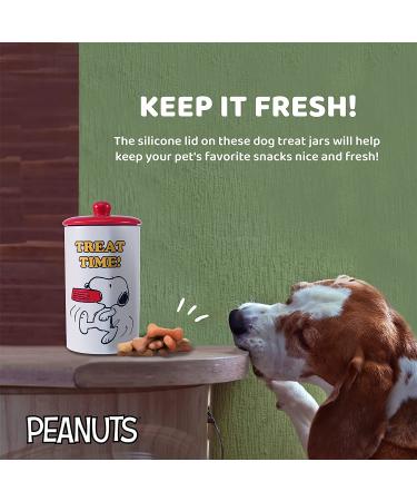 Peanuts Snoopy Dog Treat Jar with Silicone Lid - Pet Food Storage Container - Buy Online on GoSupps.com