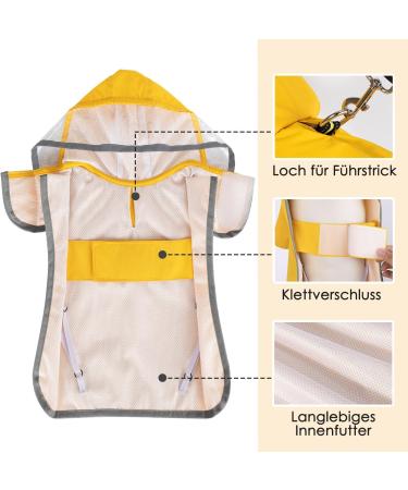 Buy Eyin Waterproof Dog Rain Coat - Windproof & Reflective Small Dog Jacket with Soft Lining & Hood for All Weather Walks - Buy Online on GoSupps.com