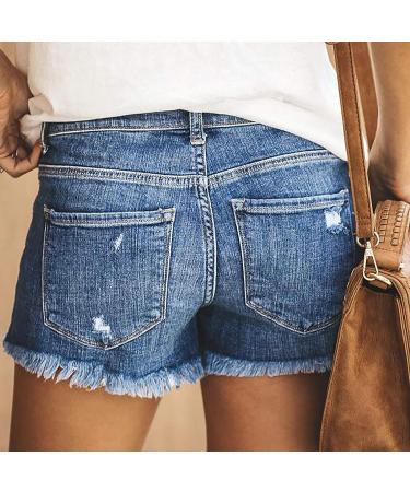 JOOTOO Women's Plus Size High Waisted Ripped Denim Shorts in A3-blue - X-Large - Buy Online on GoSupps.com