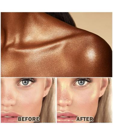 Shimmer Body Oil: All-in-One Makeup Highlighter for Face & Body - Glistening Bronze | Waterproof & Radiant Formula - Buy Online on GoSupps.com