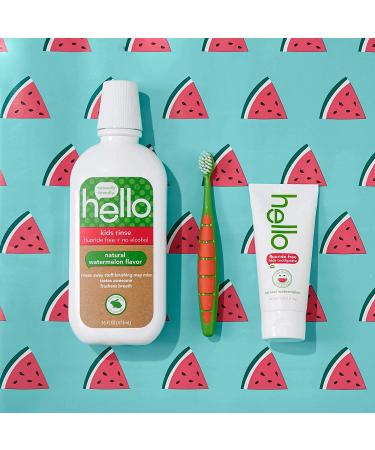 Natural Watermelon Kids Toothpaste & Mouthwash Set - Fluoride Free, Vegan, Alcohol/SLS/Gluten Free - 4.2oz Tubes (x2) & 16oz Bottle - Buy Online on GoSupps.com